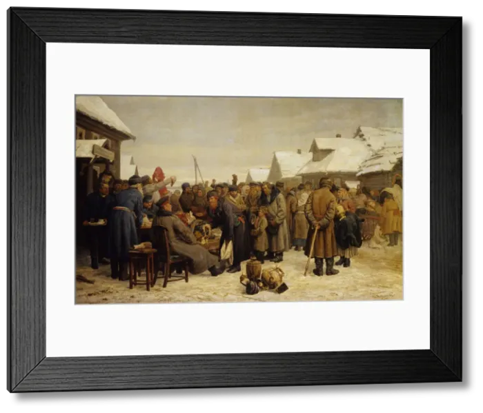 Framed Print : Public property auction for the arrears. Artist: Maximov, Vasili Maximovich (1844-1911) Framed Print : Public property auction for the arrears. Artist: Maximov, Vasili Maximovich (1844-1911)
