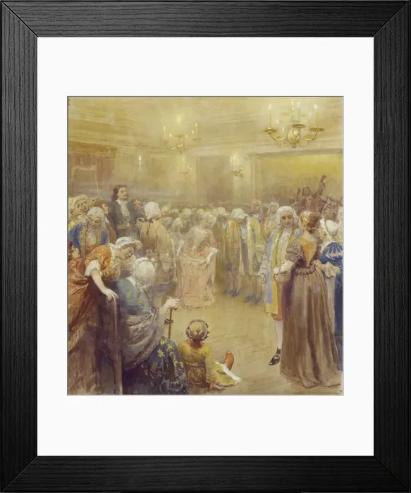 Framed Print : The Assembly at the time of Peter I. Artist: Lebedev, Klavdi Vasilyevich (1852-1916) Framed Print : The Assembly at the time of Peter I. Artist: Lebedev, Klavdi Vasilyevich (1852-1916)