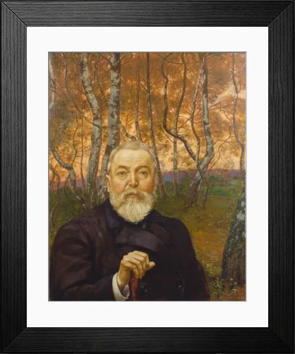 Framed Print : Self-Portrait in a Birch Grove. Artist: Thoma, Hans (1839-1924) Framed Print : Self-Portrait in a Birch Grove. Artist: Thoma, Hans (1839-1924)