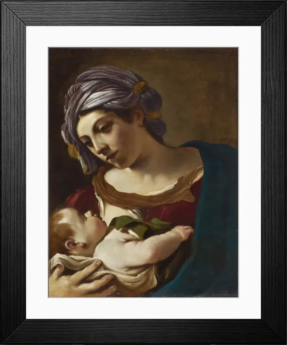 Framed Print : Madonna and Child. Artist: Guercino (1591-1666) Framed Print : Madonna and Child. Artist: Guercino (1591-1666)