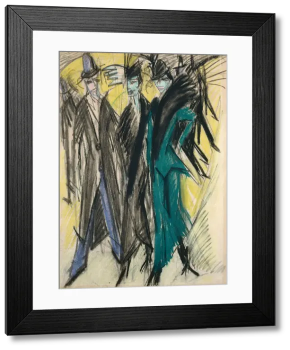 Framed Print : Berlin Street Scene. Artist: Kirchner, Ernst Ludwig (1880-1938) Framed Print : Berlin Street Scene. Artist: Kirchner, Ernst Ludwig (1880-1938)