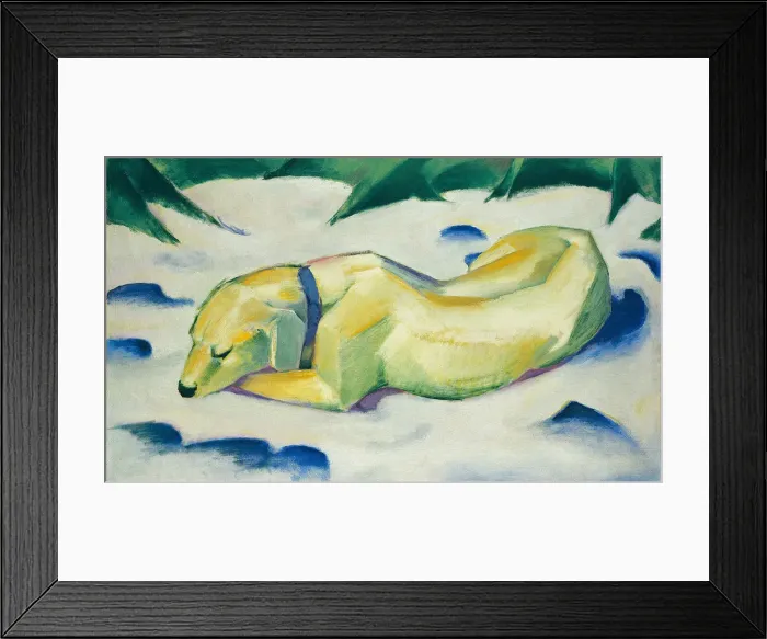 Framed Print : Dog Lying in the Snow. Artist: Marc, Franz (1880-1916) Framed Print : Dog Lying in the Snow. Artist: Marc, Franz (1880-1916)