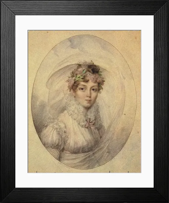 Framed Print : Portrait of Princess Zinaida Alexandrovna Volkonskaya (1792-1862). Artist: Muneret, Jean Desire (active Early 19th cen. ) Framed Print : Portrait of Princess Zinaida Alexandrovna Volkonskaya (1792-1862). Artist: Muneret, Jean Desire (active Early 19th cen. )