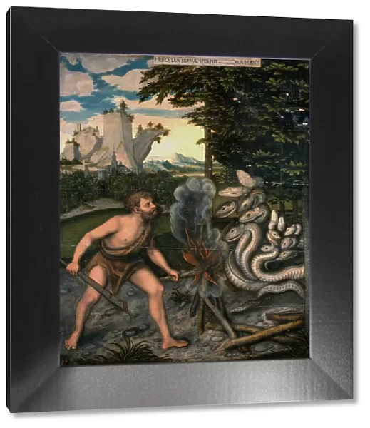 Hercules and the Lernaean Hydra (From The Labours of Hercules). Artist: Cranach, Lucas, the Elder (1472-1553)