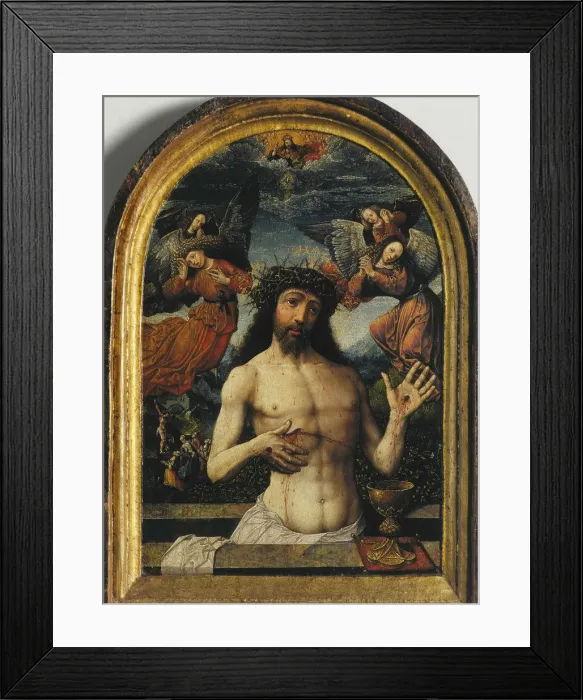 Framed Print : The Man of Sorrows. Artist: Cornelisz van Oostsanen, Jacob (ca. 1470-1533) Framed Print : The Man of Sorrows. Artist: Cornelisz van Oostsanen, Jacob (ca. 1470-1533)