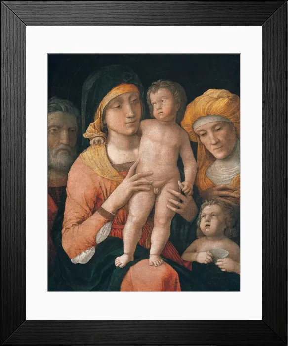 Framed Print : The Madonna and Child with Saints Joseph, Elizabeth, and John the Baptist. Artist: Mantegna, Andrea (1431-1506) Framed Print : The Madonna and Child with Saints Joseph, Elizabeth, and John the Baptist. Artist: Mantegna, Andrea (1431-1506)