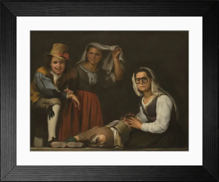 Framed Print : Four Figures on a Step. Artist: Murillo, Bartolome Esteban (1617-1682) Framed Print : Four Figures on a Step. Artist: Murillo, Bartolome Esteban (1617-1682)