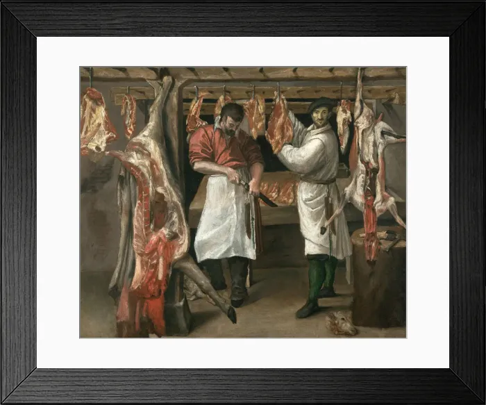 Framed Print : The Butchers Shop. Artist: Carracci, Annibale (1560-1609) Framed Print : The Butchers Shop. Artist: Carracci, Annibale (1560-1609)