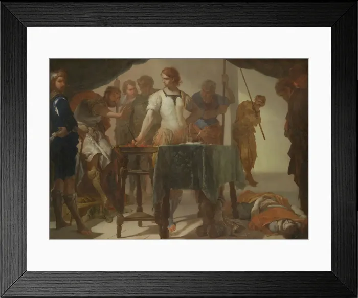 Framed Print : Mucius Scaevola Confronting King Porsenna. Artist: Cavallino, Bernardo (1616-1656) Framed Print : Mucius Scaevola Confronting King Porsenna. Artist: Cavallino, Bernardo (1616-1656)