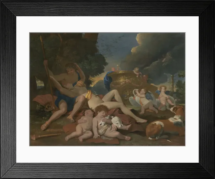 Framed Print : Venus and Adonis. Artist: Poussin, Nicolas (1594-1665) Framed Print : Venus and Adonis. Artist: Poussin, Nicolas (1594-1665)