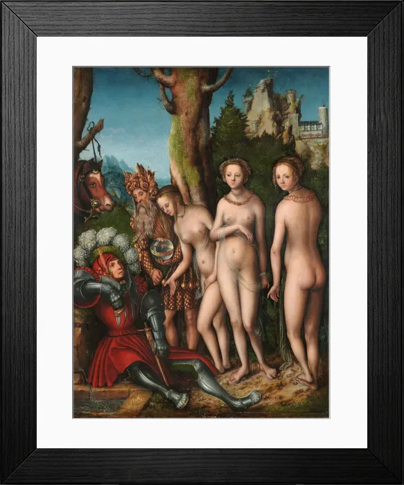 Framed Print : The Judgement of Paris. Artist: Cranach, Lucas, the Elder (1472-1553) Framed Print : The Judgement of Paris. Artist: Cranach, Lucas, the Elder (1472-1553)