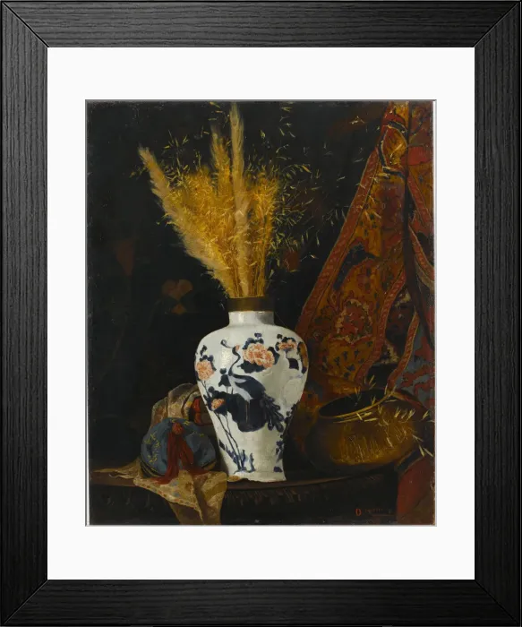 Framed Print : Flowers in a White Vase. Artist: Hamdi Bey, Osman (1842-1910) Framed Print : Flowers in a White Vase. Artist: Hamdi Bey, Osman (1842-1910)