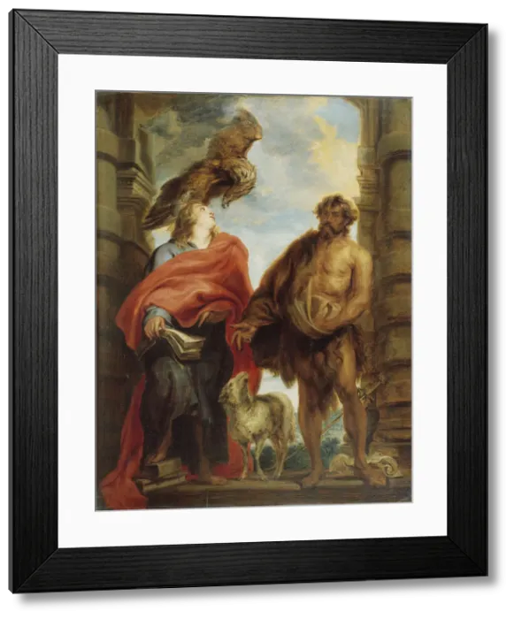 Framed Print : The Two Holy Saints John. Artist: Dyck, Sir Anthony van (1599-1641) Framed Print : The Two Holy Saints John. Artist: Dyck, Sir Anthony van (1599-1641)