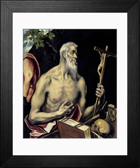 Framed Print : The Repentant Saint Jerome. Artist: El Greco, Dominico (1541-1614) Framed Print : The Repentant Saint Jerome. Artist: El Greco, Dominico (1541-1614)