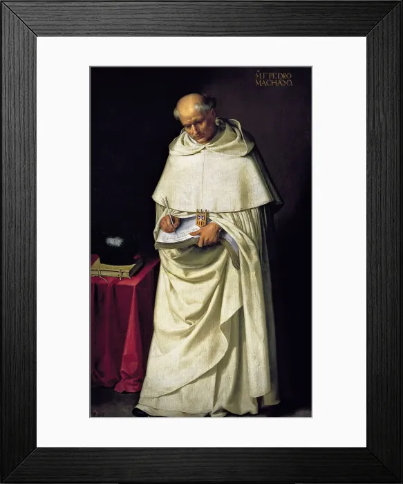 Framed Print : Fray Pedro Machado. Artist: Zurbaran, Francisco, de (1598-1664) Framed Print : Fray Pedro Machado. Artist: Zurbaran, Francisco, de (1598-1664)