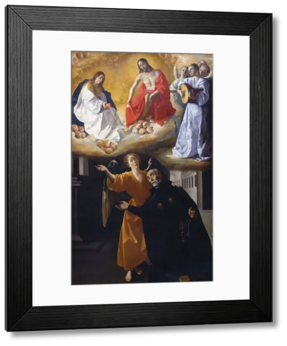 Framed Print : The vision of Saint Alphonsus Rodriguez. Artist: Zurbaran, Francisco, de (1598-1664) Framed Print : The vision of Saint Alphonsus Rodriguez. Artist: Zurbaran, Francisco, de (1598-1664)