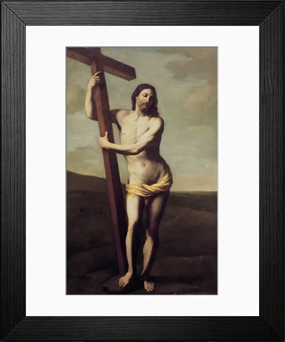 Framed Print : Christ Embracing the Cross. Artist: Reni, Guido (1575-1642) Framed Print : Christ Embracing the Cross. Artist: Reni, Guido (1575-1642)