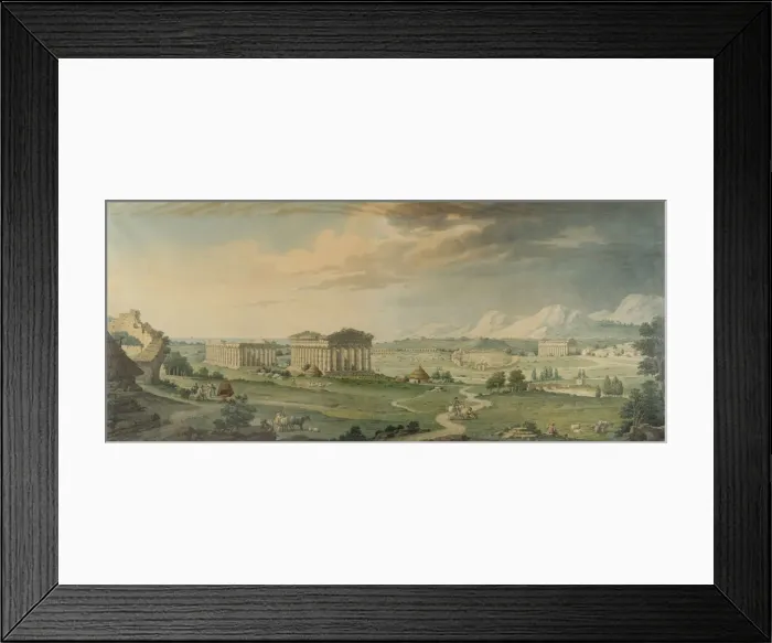 Framed Print : View of Paestum. Artist: Gonzalez Velazquez, Isidro (1764-1840) Framed Print : View of Paestum. Artist: Gonzalez Velazquez, Isidro (1764-1840)