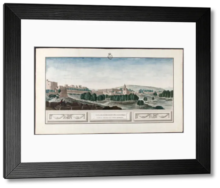 Framed Print : View of the Alhambra in Granada. Artist: Hermosilla, Jose de (1715-1776) Framed Print : View of the Alhambra in Granada. Artist: Hermosilla, Jose de (1715-1776)