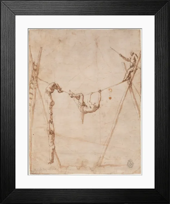 Framed Print : Acrobats on a Rope. Artist: Ribera, Jose, de (1591-1652)