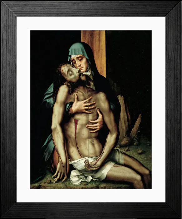 Framed Print : Pieta. Artist: Morales, Luis, de (1509 / 20-1586) Framed Print : Pieta. Artist: Morales, Luis, de (1509 / 20-1586)