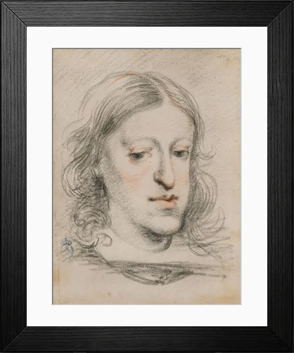 Framed Print : Portrait of Charles II of Spain. Artist: Carreno de Miranda, Juan (1614-1685) Framed Print : Portrait of Charles II of Spain. Artist: Carreno de Miranda, Juan (1614-1685)