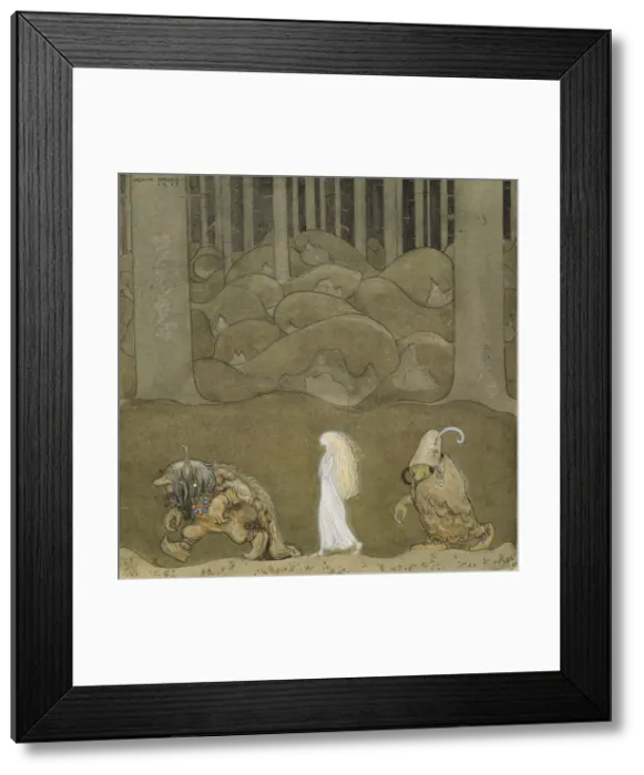 Framed Print : The Princess and the Trolls. Artist: Bauer, John (1882-1918) Framed Print : The Princess and the Trolls. Artist: Bauer, John (1882-1918)
