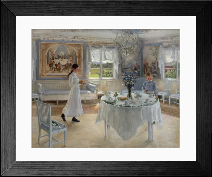 Framed Print : A Name day. Artist: Brate, Fanny (1861-1940) Framed Print : A Name day. Artist: Brate, Fanny (1861-1940)