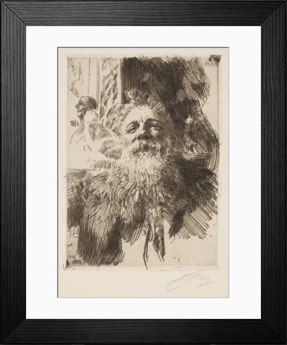 Framed Print : Auguste Rodin. Artist: Zorn, Anders Leonard (1860-1920) Framed Print : Auguste Rodin. Artist: Zorn, Anders Leonard (1860-1920)