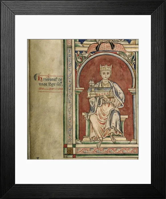 Framed Print : Henry I of England (From the Historia Anglorum, Chronica majora). Artist: Paris, Matthew (c. 1200-1259) Framed Print : Henry I of England (From the Historia Anglorum, Chronica majora). Artist: Paris, Matthew (c. 1200-1259)