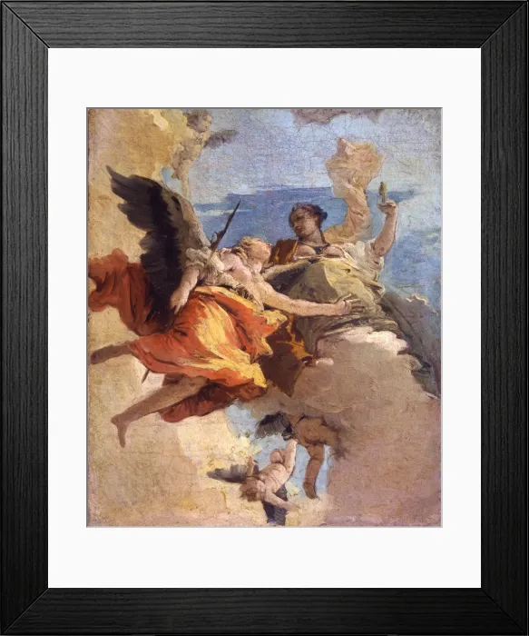 Framed Print : Allegory of Virtue and Nobility. Artist: Tiepolo, Giambattista (1696-1770) Framed Print : Allegory of Virtue and Nobility. Artist: Tiepolo, Giambattista (1696-1770)