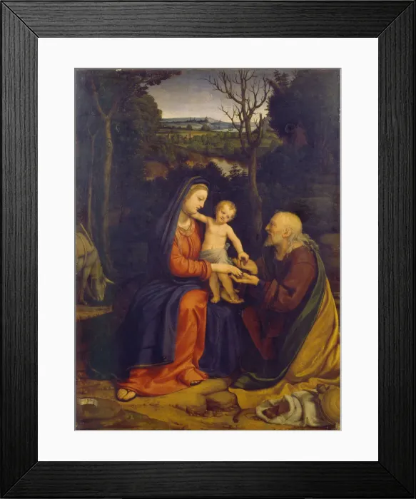 Framed Print : The Rest on the Flight into Egypt. Artist: Solari (Solario), Andrea (1470-1524) Framed Print : The Rest on the Flight into Egypt. Artist: Solari (Solario), Andrea (1470-1524)