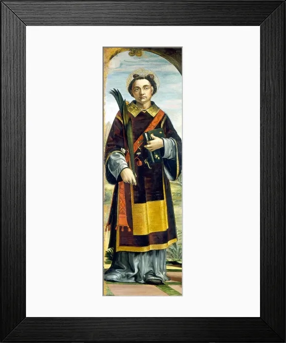 Framed Print : Saint Stephen. Artist: Zenale, Bernardo (1464-1526) Framed Print : Saint Stephen. Artist: Zenale, Bernardo (1464-1526)