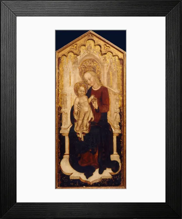 Framed Print : The Virgin and Child Enthroned. Artist: Moretti, Cristoforo (active 1451-1485) Framed Print : The Virgin and Child Enthroned. Artist: Moretti, Cristoforo (active 1451-1485)
