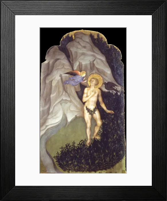 Framed Print : Saint Benedict Tempted in the Wilderness. Artist: Niccolo di Pietro (active 1394-1427) Framed Print : Saint Benedict Tempted in the Wilderness. Artist: Niccolo di Pietro (active 1394-1427)