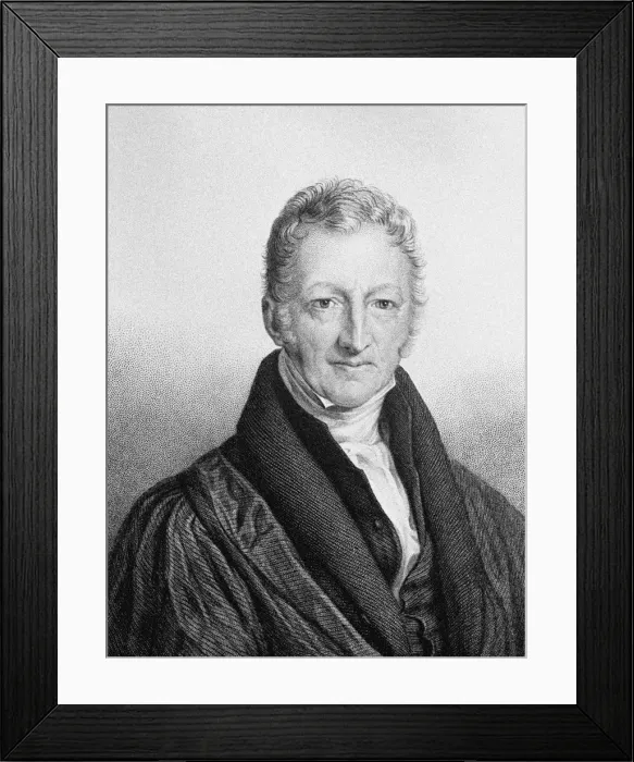 Framed Print : Portrait of Thomas Robert Malthus (1766-1834). Artist: Linnell, John (1792-1882) Framed Print : Portrait of Thomas Robert Malthus (1766-1834). Artist: Linnell, John (1792-1882)