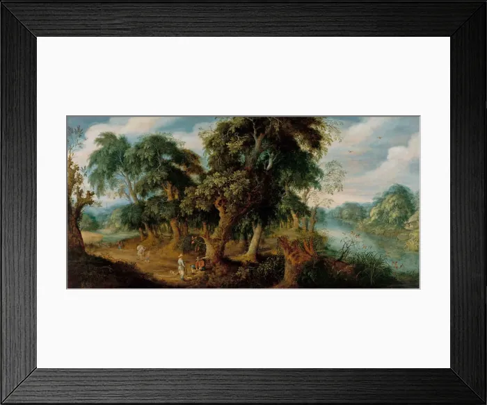 Framed Print : Two resting bird sellers talking. Artist: Govaerts, Abraham (1589-1626) Framed Print : Two resting bird sellers talking. Artist: Govaerts, Abraham (1589-1626)
