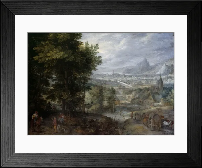 Framed Print : A Wooded Landscape. Artist: Brueghel, Jan, the Elder (1568-1625) Framed Print : A Wooded Landscape. Artist: Brueghel, Jan, the Elder (1568-1625)