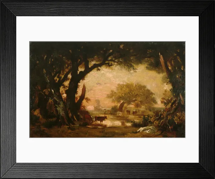 Framed Print : Clearing in the Woods of Fontainebleau. Artist: Rousseau, Theodore (1812-1867) Framed Print : Clearing in the Woods of Fontainebleau. Artist: Rousseau, Theodore (1812-1867)