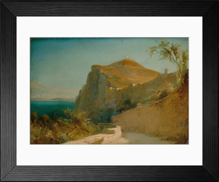 Framed Print : Rock of Tiberius, Capri. Artist: Blechen, Carl (1798-1840) Framed Print : Rock of Tiberius, Capri. Artist: Blechen, Carl (1798-1840)