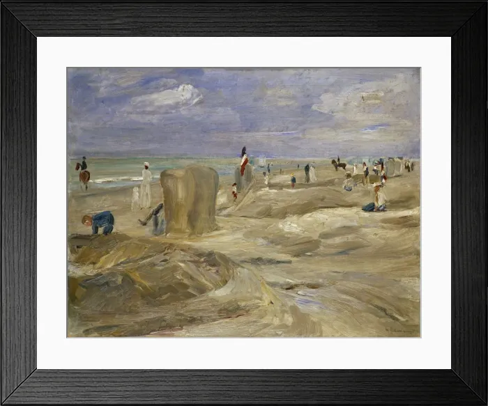 Framed Print : Beach at Noordwijk. Artist: Liebermann, Max (1847-1935) Framed Print : Beach at Noordwijk. Artist: Liebermann, Max (1847-1935)