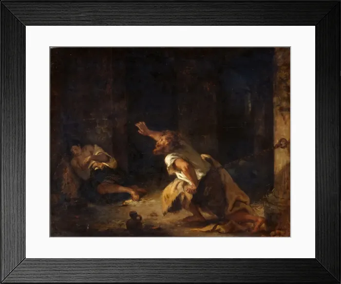 Framed Print : The Prisoner of Chillon. Artist: Delacroix, Eugene (1798-1863) Framed Print : The Prisoner of Chillon. Artist: Delacroix, Eugene (1798-1863)