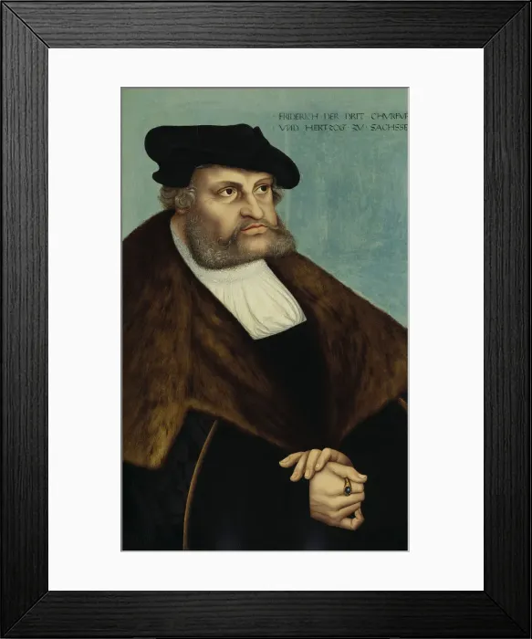 Framed Print : Portrait of Frederick III, Elector of Saxony (1463-1525). Artist: Cranach, Lucas, the Elder (1472-1553) Framed Print : Portrait of Frederick III, Elector of Saxony (1463-1525). Artist: Cranach, Lucas, the Elder (1472-1553)