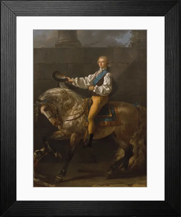 Framed Print : Equestrian portrait of Stanislaw Kostka Potocki (1755-1821). Artist: David, Jacques Louis (1748-1825) Framed Print : Equestrian portrait of Stanislaw Kostka Potocki (1755-1821). Artist: David, Jacques Louis (1748-1825)