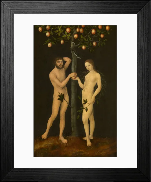 Framed Print : Adam and Eve. Artist: Cranach, Lucas, the Elder (1472-1553) Framed Print : Adam and Eve. Artist: Cranach, Lucas, the Elder (1472-1553)