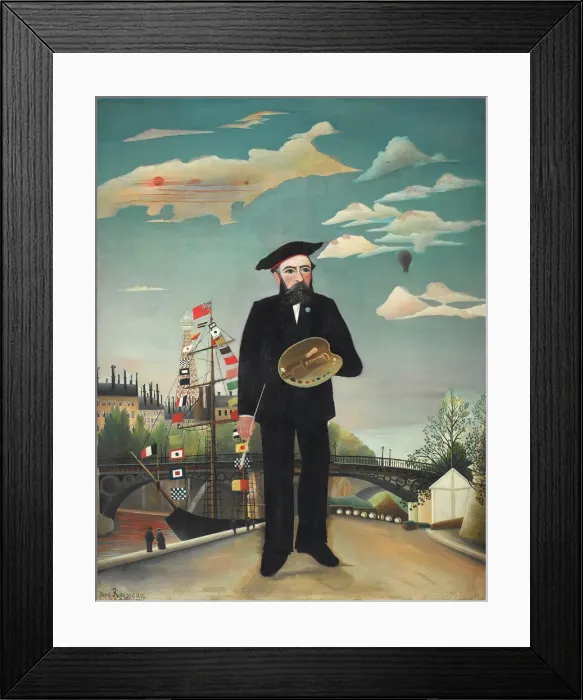 Framed Print : Self-Portrait. Artist: Rousseau, Henri Julien Felix (1844-1910) Framed Print : Self-Portrait. Artist: Rousseau, Henri Julien Felix (1844-1910)