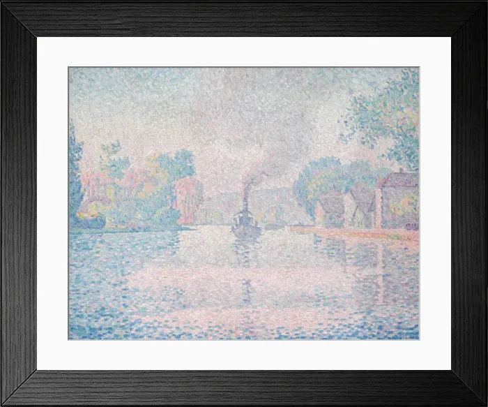 Framed Print : L Hirondelle Steamship (Seine near Samois). Artist: Signac, Paul (1863-1935) Framed Print : L Hirondelle Steamship (Seine near Samois). Artist: Signac, Paul (1863-1935)