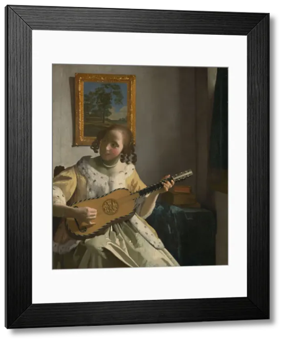 Framed Print : The Guitar Player. Artist: Vermeer, Jan (Johannes) (1632-1675)