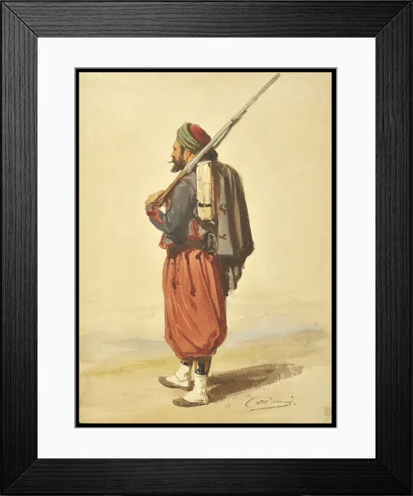 Framed Print : Zouave. Artist: Delacroix, Auguste (1809-1868)