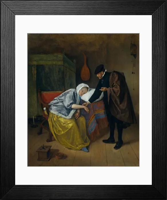 Framed Print : Sick Woman. Artist: Steen, Jan Havicksz (1626-1679) Framed Print : Sick Woman. Artist: Steen, Jan Havicksz (1626-1679)